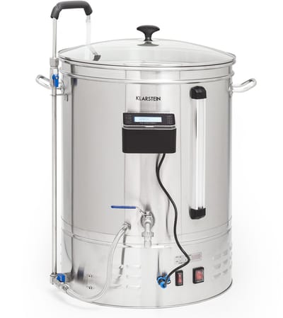 Klarstein bierbrouwset voor zelf brouwen, roestvrij stalen bierbrouwset, 65L bierbrouwsysteem, maischketel beer brewing kit voor beginners, app-bediening, auto-modus, circulatiepomp, 3300W bier brouwketel