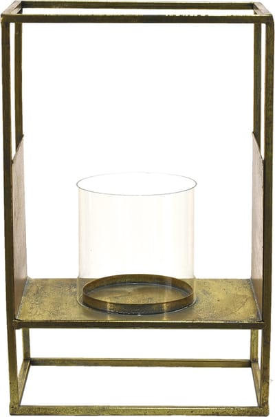 Clayre & Eef Windlicht 25x15x38 cm Koperkleurig Metaal