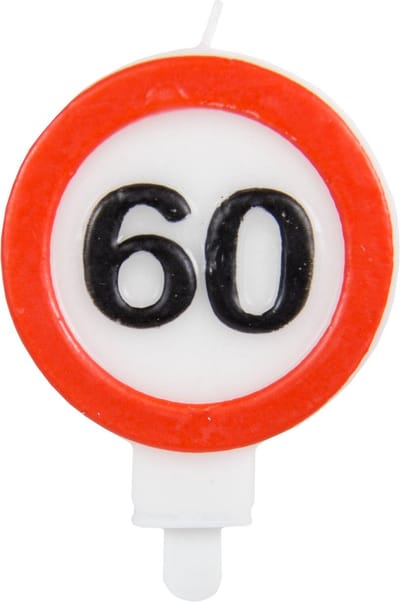 Folat - Kaars 60 Jaar Verkeersbord