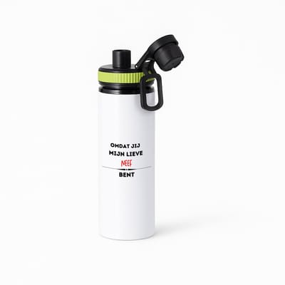 Hacebo® - omdat jij mijn lieve neef bent waterfles met draaidop groen - Neef - de liefste neef - verjaardag - cadeautje voor neef - kado - geschenk - water fles - 850ML