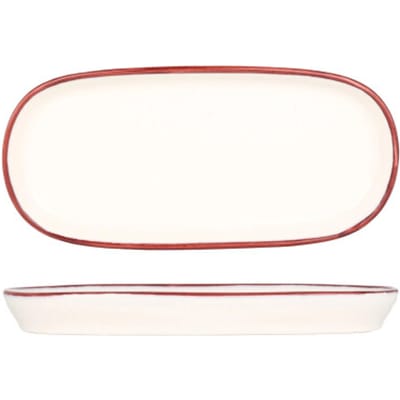Bonna Serveerschaal - Linea Burgundy - Porselein - 25 cm - set van 2