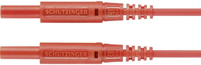 Schützinger MSFK A301 / 0.5 / 100 / RT Meetsnoer [Stekker 2 mm - Stekker 2 mm] Rood 1 stuk(s)