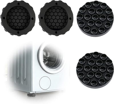 Trillingsdemper voor wasmachines en drogers, antislipmat, rubberen voeten, stabilisatie en geluidsreductie, 4 stuks