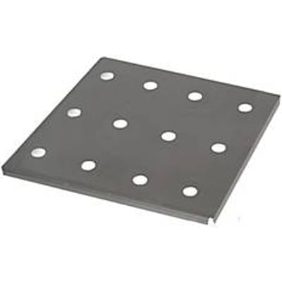 Geperforeerd plaatinzetstuk standaard voor asecos veiligheidskasten van de UB90 serie, roestvrij staal 1.4016, B 417 x D 364 x H 9 mm, tot 75 kg