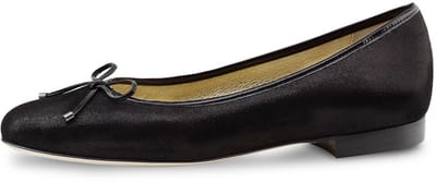 Werner Kern Minu Ballerina's voor Dames - Klassieke Ballerina Schoenen - Glanzend zwart suède - Instappers met Strikje - Damesschoenen Zwart - Werner Kern Ballerinas - Zwart - 42