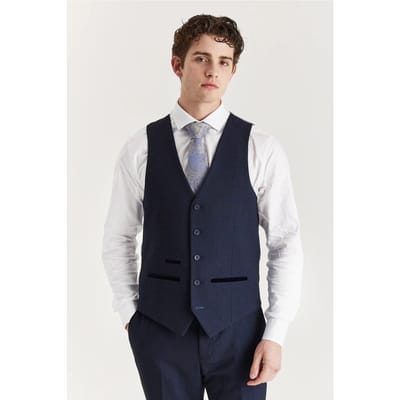 Heren marineblauw kostuumvest Prince of Wales formeel vest