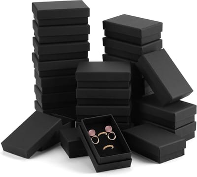 Sieradenbox van 24 stuks, 8 x 5 x 2 cm, kleine papieren doos voor sieraden, ringen, armbanden en cadeaus