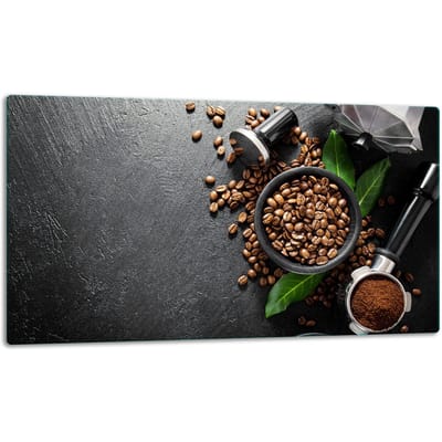 TMK ArtDeko - Snijplank - Glas - 52x30 cm - Koffiemotief