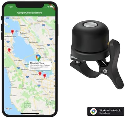 BlueTime® Fietsbel Pro - Anti Diefstal Bel voor Fatbike, Racefiets, Kinderfiets en E Bike - inclusief GPS tracker - Fiets Accessoires Volwassenen en Kind - Geschikt voor Android Find My Device - Zwart