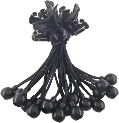 20 stuks spanrubber met bal, rubberen spanners, zeilspanners met bal, tentrubbers, spanrubbers met kogel voor partytenten, dekzeilen