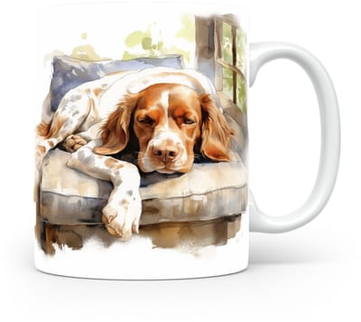 Mok Bretonse spaniël Beker voor koffie of tas voor thee, cadeau voor dierenliefhebbers, moeder, vader, collega, vriend, vriendin, kantoor, opa, oma, hond, kerst, sinterklaas, verjaardag