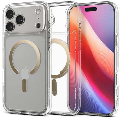 Spigen Ultra Hybrid MagFit - Hoesje Geschikt voor Apple iPhone 17 Pro Max - Compatibel met MagSafe - Back Cover Transparant Goud