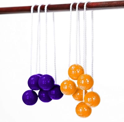 Ladderbal Set - Gooispel Balletjes - Buiten Spelen - Duurzaam Polyethyleen - 6 Stuks - Blauw en Rood