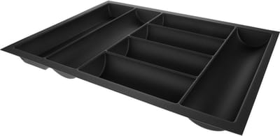 Bestekbak ronde vorm - Lade Organizer - Soft-touch zwart - 622x474mm
