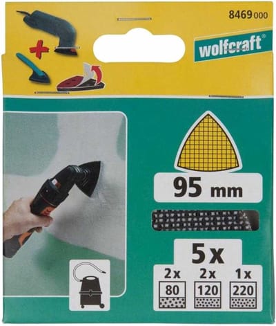 wolfcraft - Set zelfhechtende slijproosters 5-delig, voor Gipsplaten - 8469000