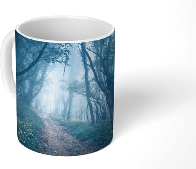 Mok - Koffiemok - Bomen - Natuur - Mist - Mokken - 350 ML - Beker - Koffiemokken - Theemok