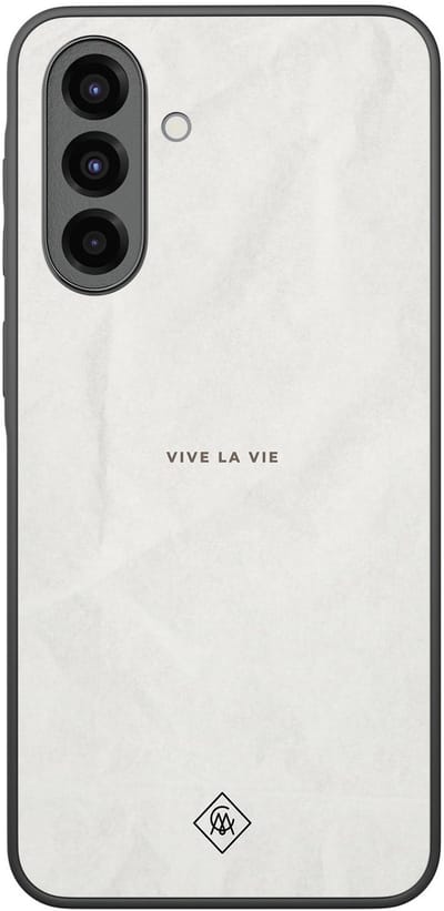 Casimoda® hoesje - Geschikt voor Samsung Galaxy A36 - Vive La Vie - Zwart TPU Backcover - Tekst - Bruin/beige