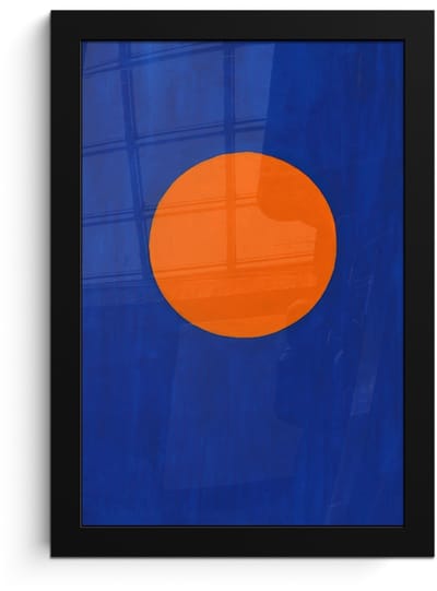 Poster in lijst - Fotolijst 20x30 cm - Posters - Vorm - Rond - Minimalistisch - Blauw - Posterlijst zwart - Decoratie - Wanddecoratie woonkamer - Muurdecoratie slaapkamer
