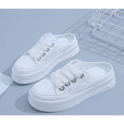 Demi-pantoufles à bout fermé pour femmes, nouvelles sandales d'été en maille, sandales d'extérieur d'été pour femmes, pantoufles à plateforme assorties 40 white