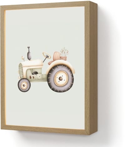 Wandlamp 30x40 cm - Oplaadbaar - Vintage - Tractor - Pastel - Wandlampen binnen woonkamer - Slaapkamer lamp - Decoratieve nachtlamp - Vloerlamp draadloos