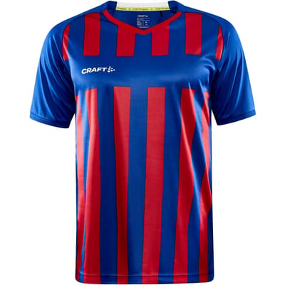 Craft Progress 2.0 Stripe Shirt Korte Mouw Heren - Royal / Rood | Maat: XS