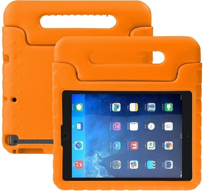 Hoesje - Geschikt voor Apple iPad 2/3/4 (2011/2012) - 9.7 inch - 2e/3e/4e Generatie - Kinderhoes Shockproof Bumper - Kidsproof Case - Tablethoes - Kinder Hoes Cover - Oranje