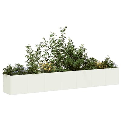 vidaXL - Plantenbak - 280x40x40 - cm - koudgewalst - staal - wit