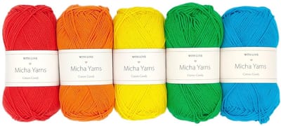 Micha Yarns - 5 bollen haakkatoen pakket - 100% katoen haakgaren - 5 x 50gram - Cotton Candy - Rainbow Bright (002)
