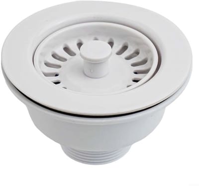 Aanrecht Zeef 114 Mm Afvoer Diameter Gootsteen Afval Zeef Met Roestvrij Staal Kern Spoelbak Mand Zeef Voor Standaard Aanrecht Opening 83-90mm