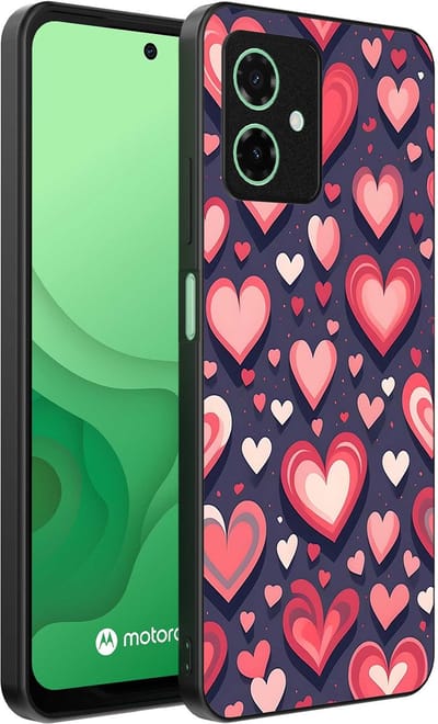 Smartphonica Telefoonhoesje Geschikt voor Motorola Moto G54 met Hartjes Opdruk - TPU Backcover Case With Heart Design geschikt voor Motorola Moto G54