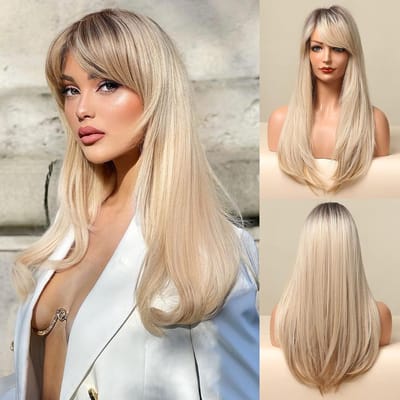 SCH® Pruiken Dames Haar - Pruiken Dames - Haar - Pruiken - Blond - ‎ 56cm x 56cm x 56cm