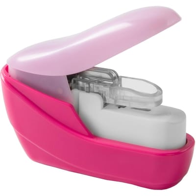 KW-triO Hand-held Mini Safe Nietmachine Geen Nietjes Nietloos 4 Vellen Capaciteit voor Papier Binderij roze