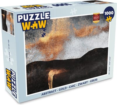 Puzzel Abstract - Gold - Chic - Zwart - Grijs - Legpuzzel - Puzzel 1000 stukjes volwassenen