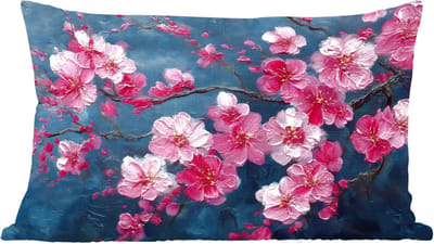 Sierkussens - Kussentjes Woonkamer - 60x40 cm - Bloem - Bloesems - Roze - Abstract