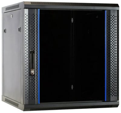 DSIT 12U wandkast met glazen deur 600x600x635mm (BxDxH) - serverbehuizing - serverrack - serverkast - 19 inch