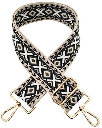 Dailygoods- Tasriem Verstelbaar 72-130 cm - Schouderriem Boho-Stijl - Tassenriem met Karabijnhaak - Breed Tashengsel - Duurzaam Nylon - Robuuste Hardware - Schouderband