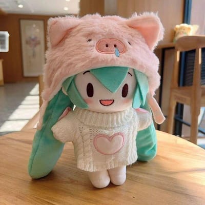Kawaii Hatsune Miku Sneeuwprinses Anime Cartoon Pluche Pop Aankleedbare Hatsune Miku Fufu Schattige Pop Kerstmis Perfect Cadeau 20cm