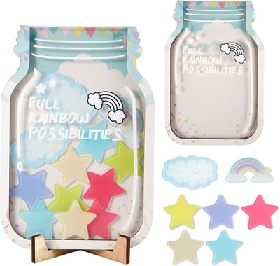 Reward Jar voor Positief Gedrag - Regenboogbeloningsschema - Motivatie en Verantwoordelijkheid voor Kinderen in de Klas en Thuis