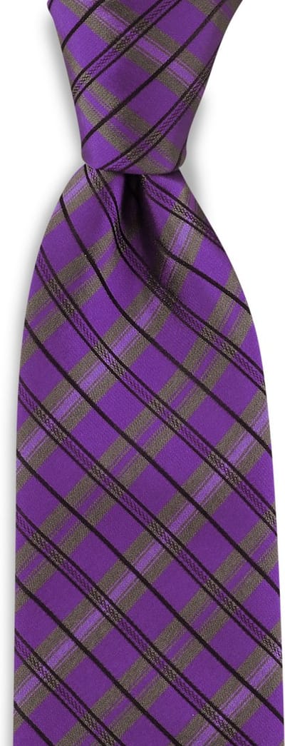 We Love Ties - Stropdassen - Stropdas Groovy Square - paars / beige / zwart