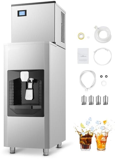 IJsblokjesmachine / IJsblokjesmaker - Commercieel - Capaciteit 226,8 kg/dag - Opslagbak 80 kg - Productie 9 kg/min - Zelfreinigend - Touchscreen - Horeca