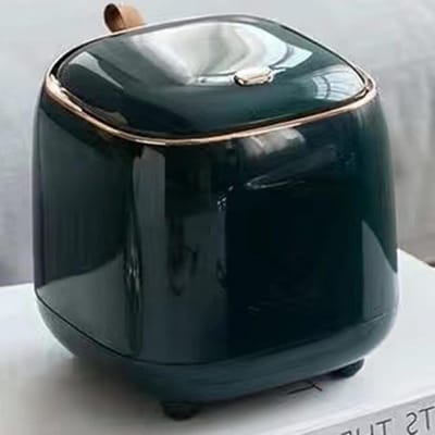 Bureau Prullenbak - Afvalbak Deksel - Kantoor Organisatie - Drukknop Bediening - 3.8 Liter - Donkergroen