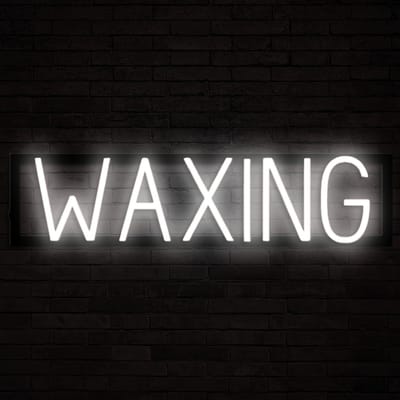 WAXING - Lichtreclame Neon LED bord verlicht | SpellBrite | 62,88 x 16 cm | 6 Dimstanden & 8 Lichtanimaties | Reclamebord neon verlichting