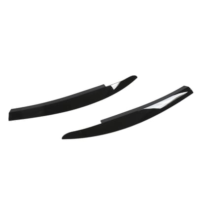 2 stuks set voorste koplamp wenkbrauw ooglid strips afdekking sierlijst glanzend zwart lichtgewicht ABS exterieur black