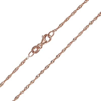 Cavill - Rosé Vergulde Zilveren Ketting - 925 Sterling Zilver - 45 cm - Licht Filigraan Koord - Elegante Dames Ketting - Modieus Accessoire