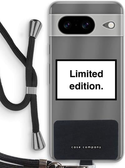 Case Company® - Hoesje met koord geschikt voor Google Pixel 8 hoesje met Koord - Limited edition - Telefoonhoesje met Zwart Koord - Bescherming aan alle Kanten en Over de Schermrand