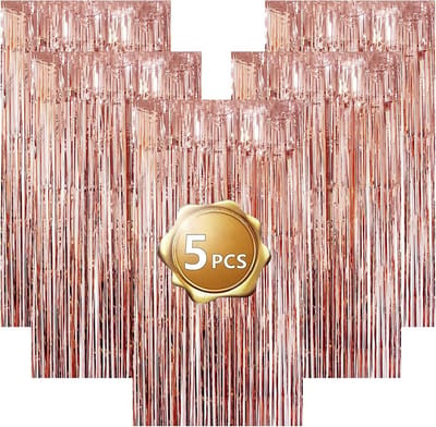 Solidchoice - Set van 5 Glittergordijnen voor Feesten en Decoratie