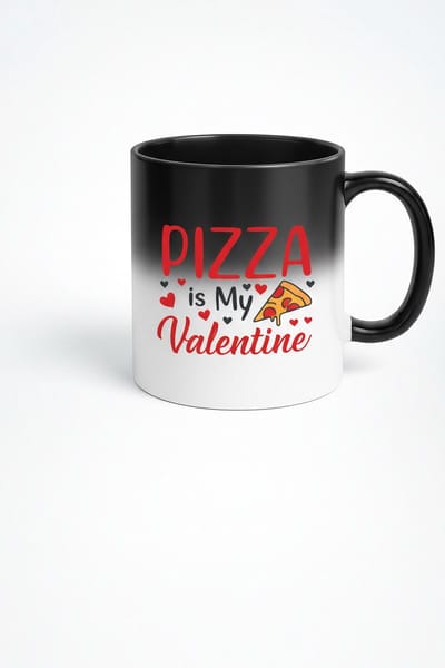 Pizza is My Valentine" Magische Mok | Valentijn Cadeau | Thermochromatische Mok voor Pizza Liefhebbers