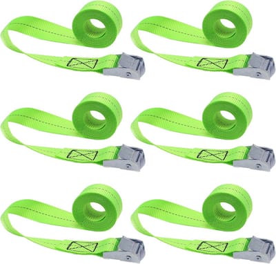 Solidchoice - Set van 6 Robuuste Spanbanden met Klemslot 1m