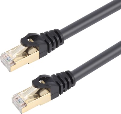 By Qubix internetkabel - cat 8 Ethernet kabel - 15 meter - RJ45 - zwart - Netwerkkabel LAN - UTP kabel