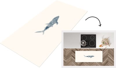 Keukenloper - Loper keuken - Vissen - Wilde dieren - Zee - Aquarel - 120x50 cm - Keukenloper vinyl